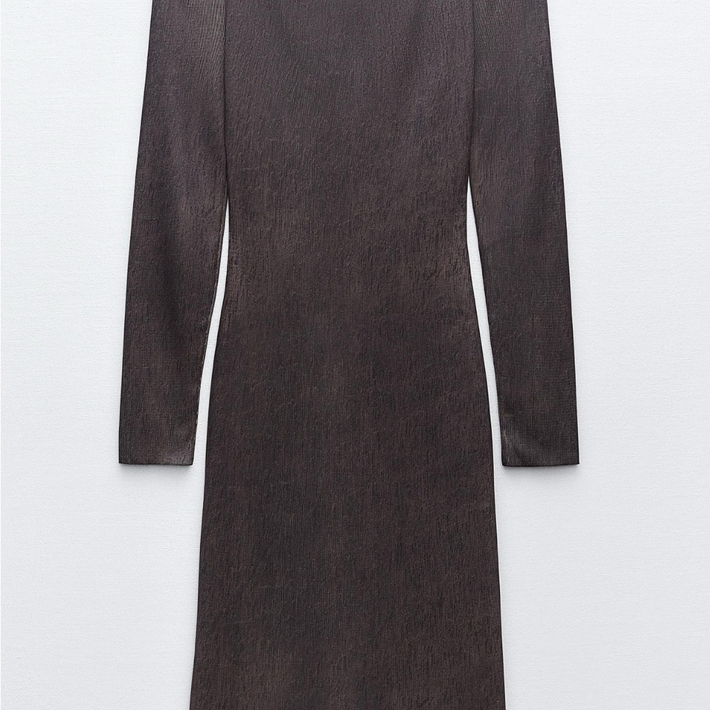 Zara off shoulder fitted knit Elegant Long Sleeve Dress